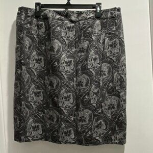 Talbots Paisley Print Wool Viscose Knee Lined Office Work Preppy Wrap Skirt 16W